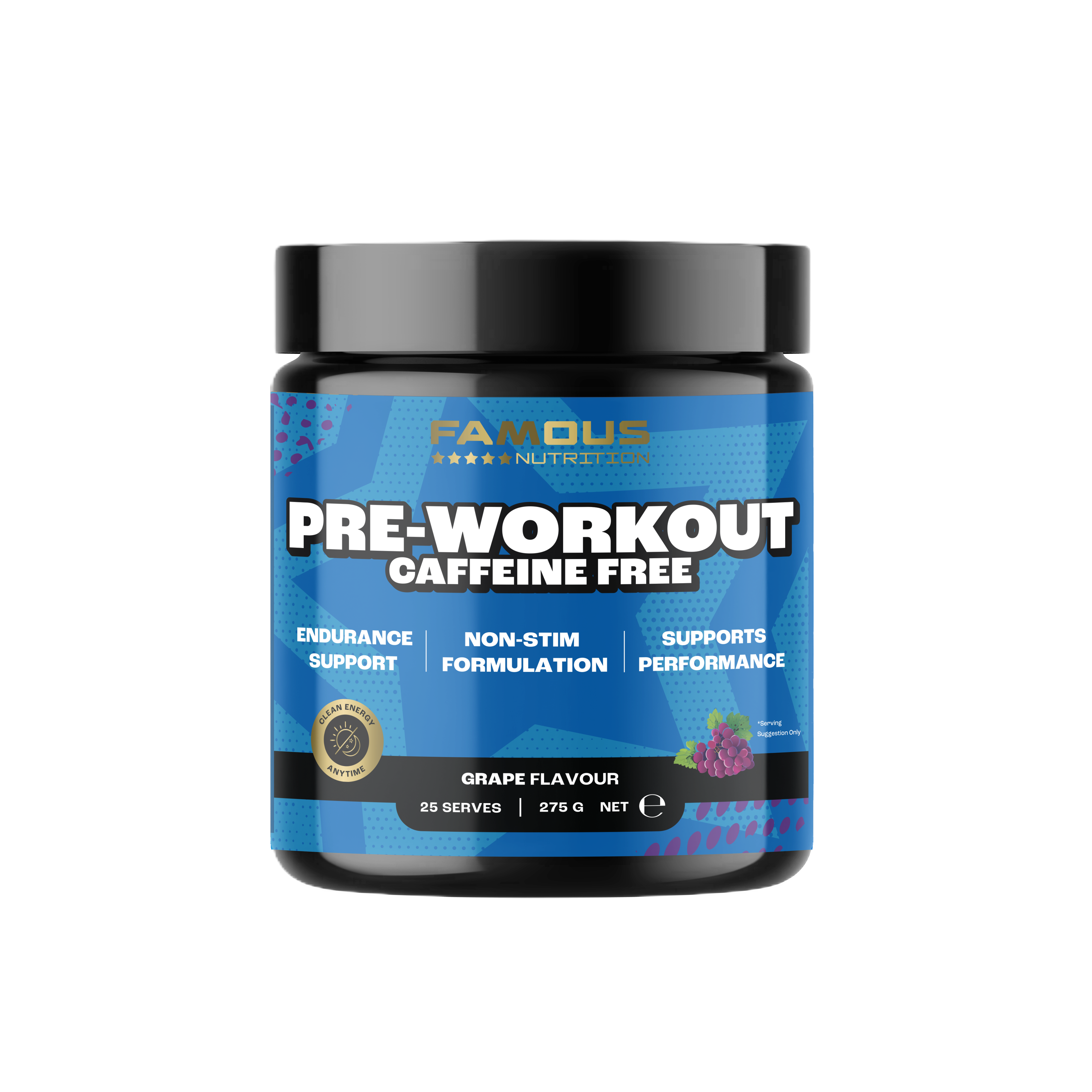 Pre Workout Caffeine Free FAMOUS Nutrition Pre Workout Caffeine Free FAMOUS Nutrition
